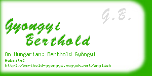 gyongyi berthold business card