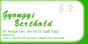 gyongyi berthold business card